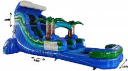 16ft 1673587233 16′ Tropical Wave Single Lane Water Slide