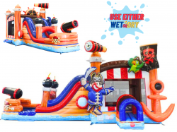 Pirate Ship Bounce House Combo Wet/Dry