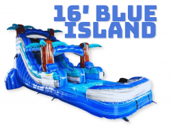 16′ Blue Island Single Lane Water Slide