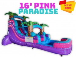 16′ Pink Paradise Single Lane Water Slide