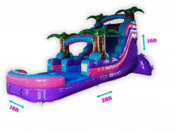 bounce20house20rentals20PNG209 1719411443 16′ Pink Paradise Single Lane Water Slide