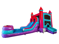 Pink &  Purple Bounce House with Slide Wet/Dry